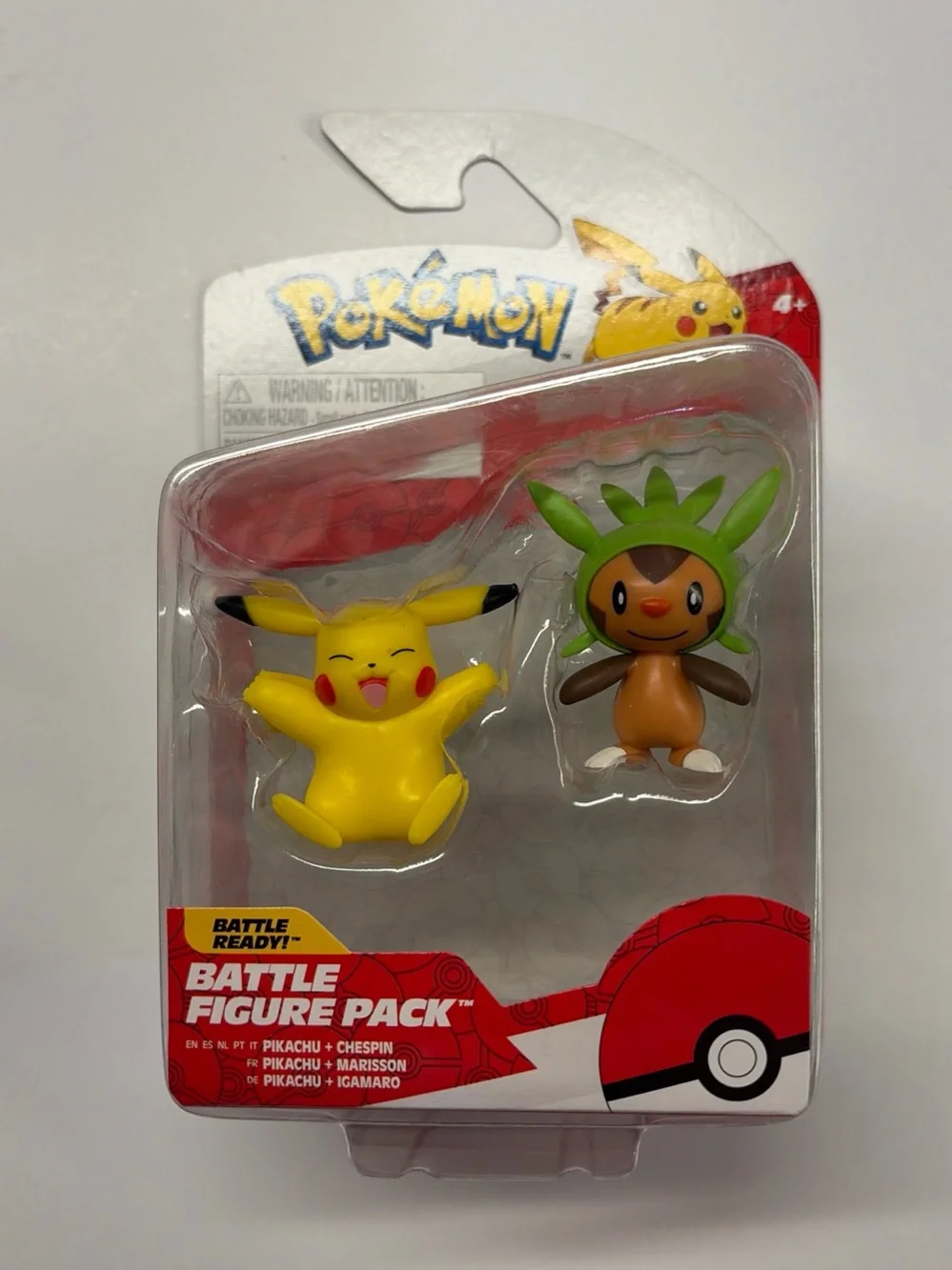 Pokemon Pikachu & Chespin Figure Duo - Yellow & Green